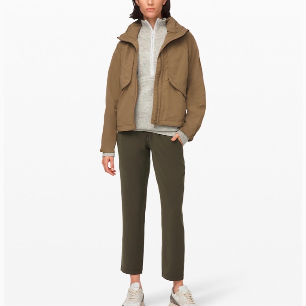 lululemon On the Fly 7/8 Woven Pant, Olive Green